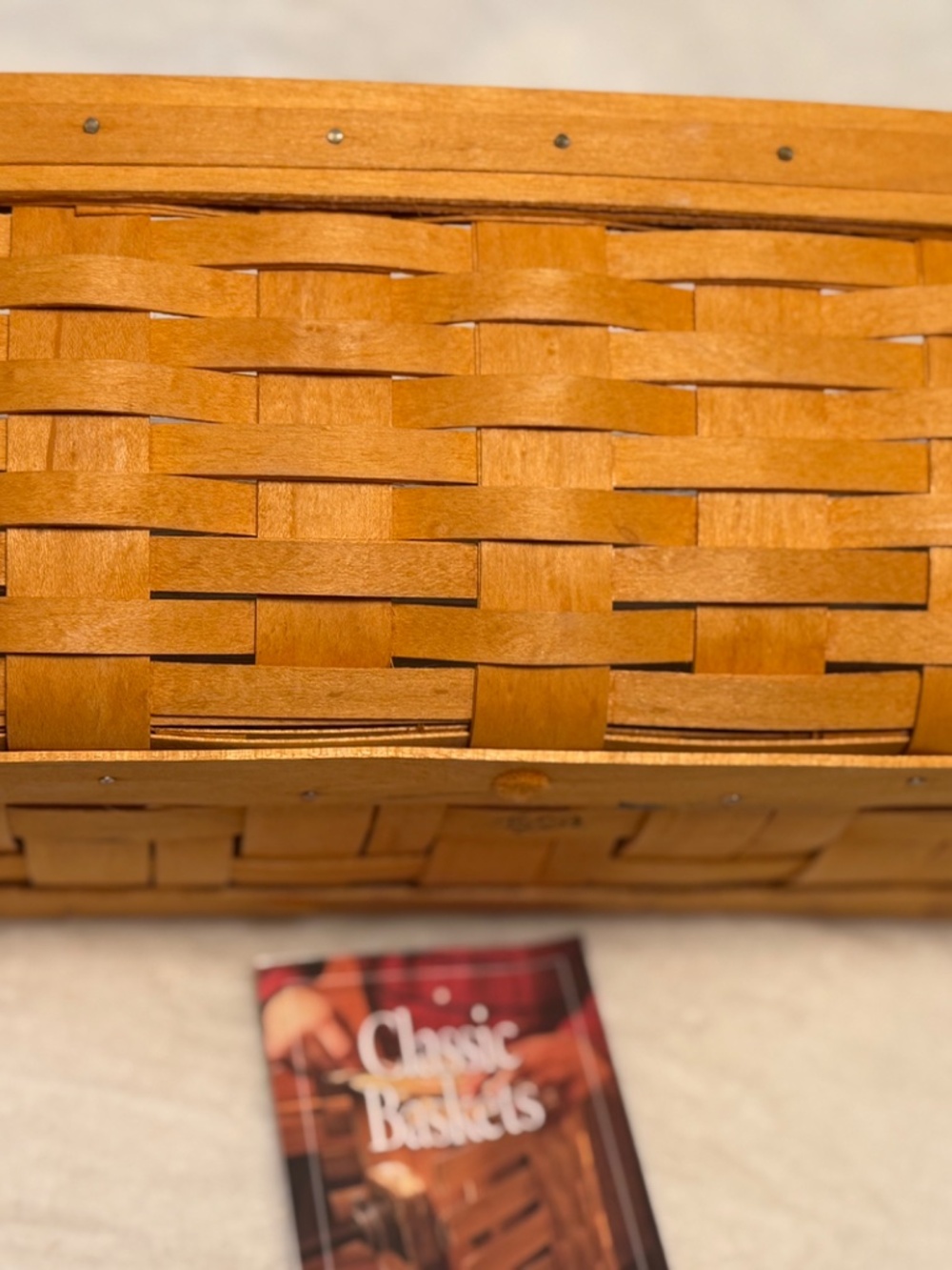 Longaberger Long Tissue Basket with Protector - Picture 2 of 6